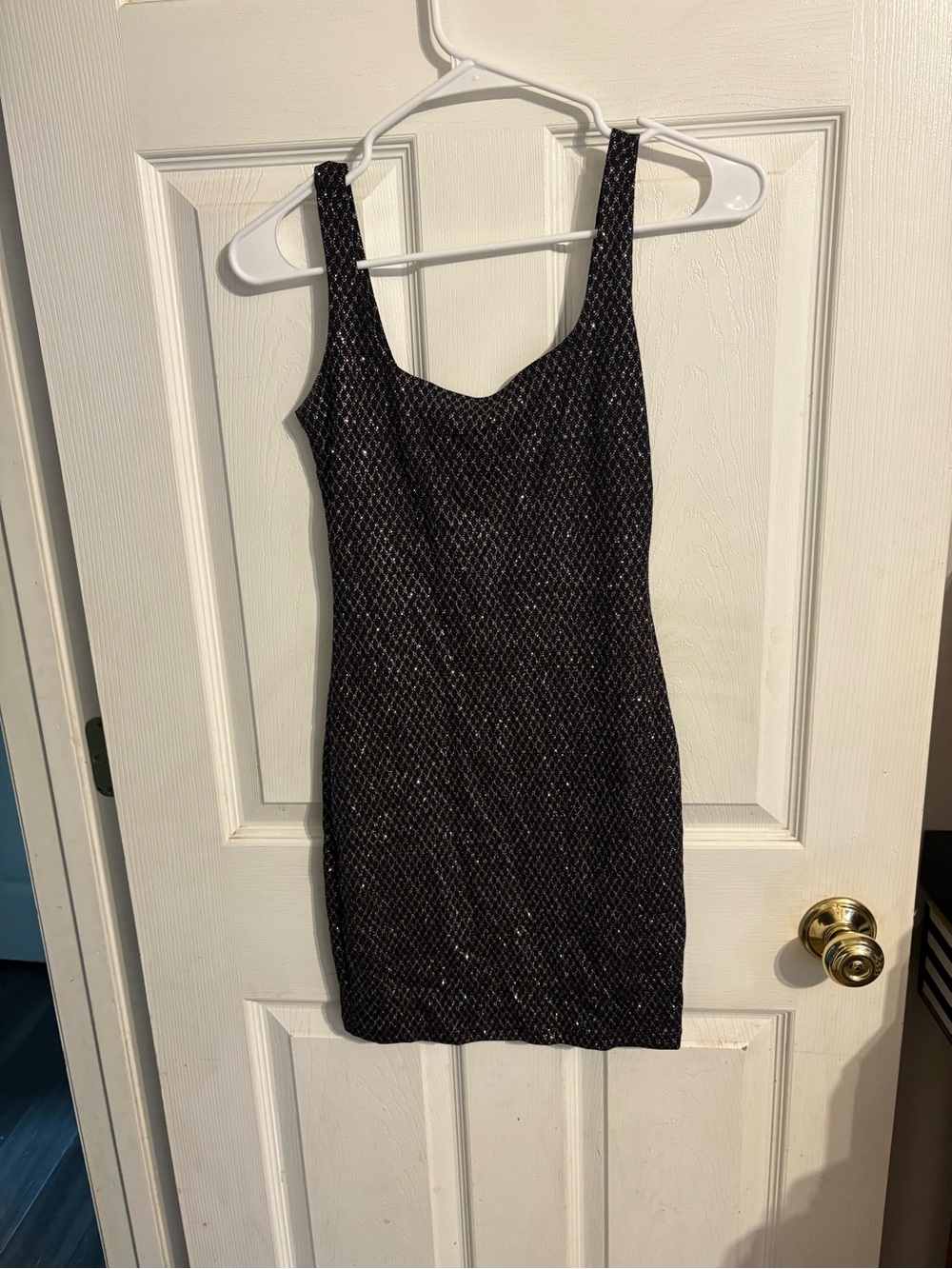 iris Black Sparkle Mini Dress